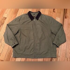 St Johns Bay Green Chore Barn Coat Jacket Flannel Lined Men’s Size XXL